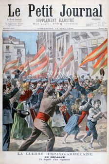 Departure of the regiment in Spain, Spanish-American War, 1898. Artist: Henri Meyer