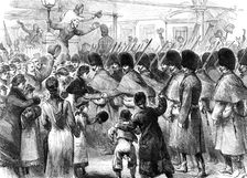 Departure of the Scots Guards from London for Ireland, 1881. Creator: Unknown