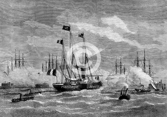 Departure of the Shah from Portsmouth, 1873. Creator: Unknown.