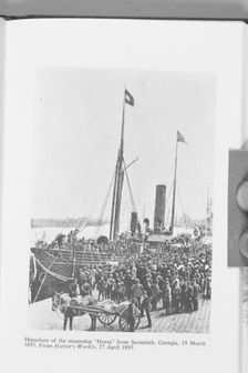 Departure of the steamship "Horsa" from Savannah, Georgia, March 19, 1895, with two..., 1895. Creator: Unknown