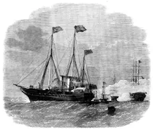 Departure of Their Royal Highnesses from Osborne in the Victoria and Albert, 1862. Creator: Unknown