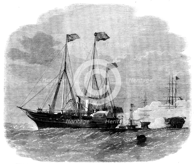 Departure of Their Royal Highnesses from Osborne in the Victoria and Albert, 1862. Creator: Unknown.