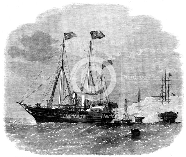Departure of Their Royal Highnesses from Osborne in the Victoria and Albert, 1862. Creator: Unknown.