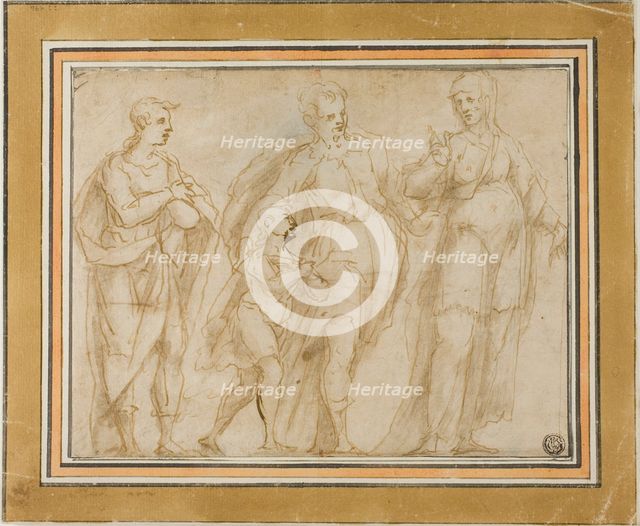 Departure of Tobit (recto), n.d. Creator: Unknown.