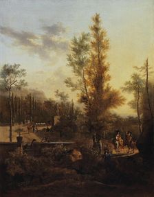 Departure for the hunt, 1666. Creator: Frederik de Moucheron