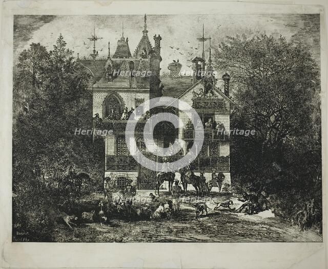 Departure for the Hunt, 1869. Creator: Rodolphe Bresdin.