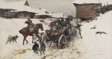 Departure for the Hunt. Artist: Brandt, Jozef (1841-1915)