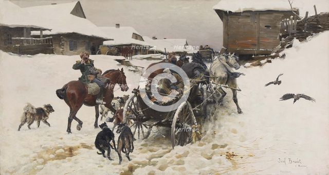 Departure for the Hunt. Artist: Brandt, Jozef (1841-1915)
