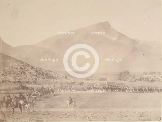 [Departure for the huntTomb of Khan of Khiva], 1840s-60s. Creator: Possibly by Luigi Pesce.