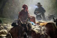 Departure for the Market (Autumn Morning) 1859. Artist: Constant Troyon