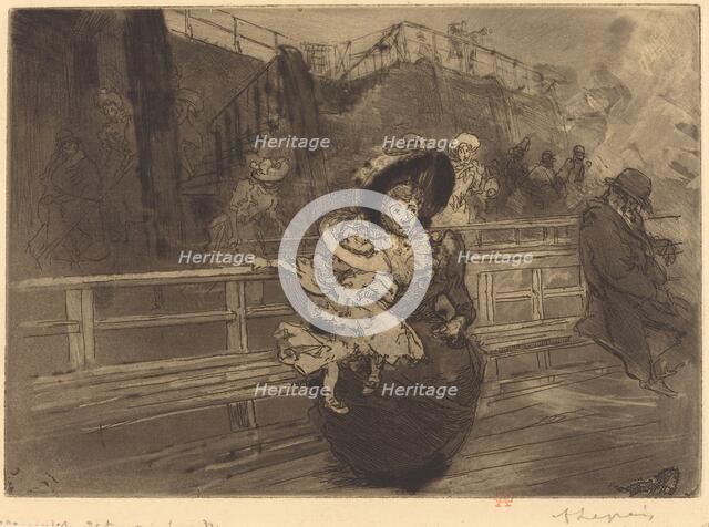 Departure for Greenwich (Depart pour Greenwich), 1891. Creator: Auguste Lepere.