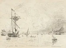 Departure from the Port of Honfleur, 1864. Creator: Johan Barthold Jongkind