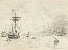 Departure from the Port of Honfleur, 1864. Creator: Johan Barthold Jongkind