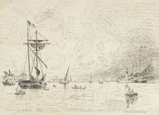 Departure from the Port of Honfleur, 1864. Creator: Johan Barthold Jongkind