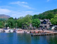 Departure point for lake steamer cruises, Waterhead, Lake Windermere, Lake District, Cumbria