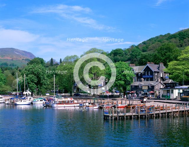 Departure point for lake steamer cruises, Waterhead, Lake Windermere, Lake District, Cumbria.
