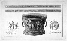 Depiction of a mortar from the Apothecaries Hall, including inscription, 1789. Artist: Anon