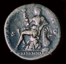 Depiction of Britannia on a Roman coin