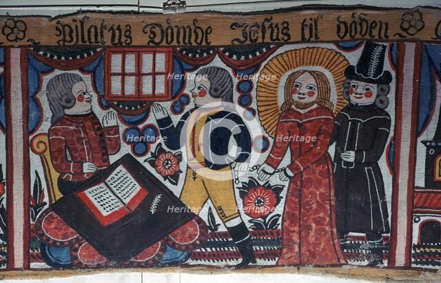 Depiction of Christ before Pontius Pilate from Sweden, 19th century. Artist: Andres Palsson