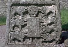 Depiction of Daniel in the Lion's Den on the Moone Cross, 7th century