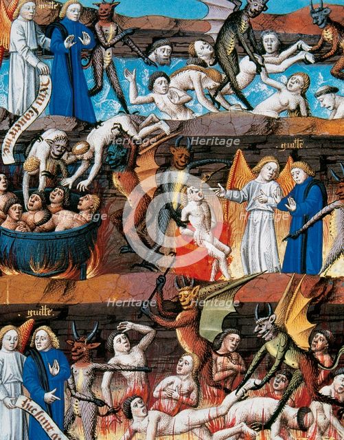 Depiction of hell, miniature, 1463.  Creator: Unknown.
