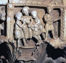 Depiction of Jesus healing the blind man, 12th century