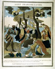 Depiction of St Francis Xavier (1506-1552), missionary who founded Jesuit order, 19th century