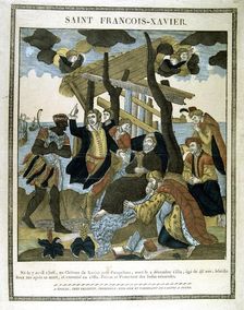 Depiction of St Francis Xavier (1506-1552), missionary who founded Jesuit order, 19th century