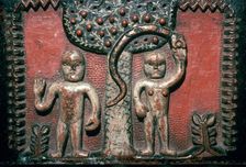 Depiction of the temptation of Adam and Eve