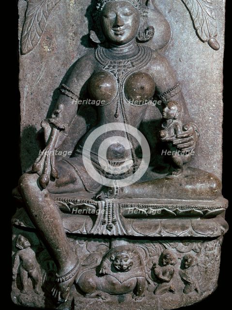 Depiction of the Jain mother-goddess Ambika, 11th century. Artist: Unknown