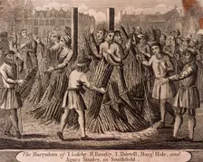 Depiction of the protestant martyrs, West Smithfield, London, c1750. Artist: Anon