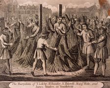 Depiction of the protestant martyrs, West Smithfield, London, c1750. Artist: Anon