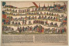 Depiction of the procession to Moscow of the Turkish Ambassador to the Imperial Court, Abdul Kerim, Artist: Russian master