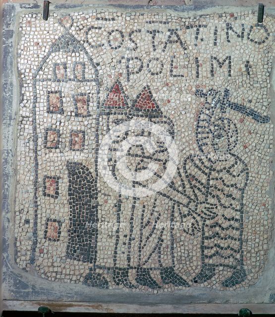 Depiction of the sack of Constantinople in the Fourth Crusade, 13th century. Artist: Unknown