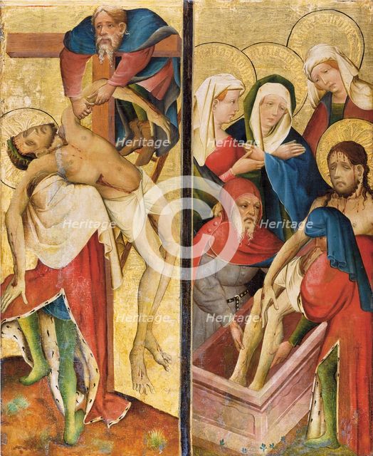 Deposition and Entombment of Christ, c1420. Creator: Master of the Middle Rhine.