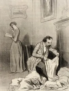 Depuis que Virginie a obtenu le septième accessit.., 1844. Creator: Honore Daumier