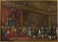 Deputation from the Roman Senate presenting its homage to Napoleon I on 16 November 1809, 1810. Creator: Goubaud, Innocent Louis (1780-1847)