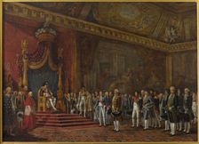 Deputation from the Roman Senate presenting its homage to Napoleon I on 16 November 1809, 1810. Creator: Goubaud, Innocent Louis (1780-1847)