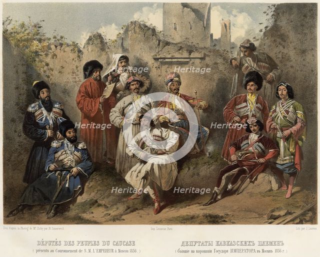Deputies of the Caucasian tribes (who were at the coronation of the Sovereign Emperor..), 1862. Creator: Nicolas Aleksandrovich Sauerweid.