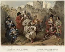 Deputies of the Caucasian tribes (who were at the coronation of the Sovereign Emperor..), 1862. Creator: Nicolas Aleksandrovich Sauerweid