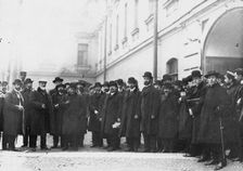 Deputies of the first Duma signed the Vyborg appeal before prison, 1906. Artist: Anonymous