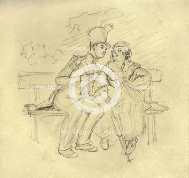 'Der Antrag', mid-late 19th century, (c1924).  Creator: Carl Spitzweg.