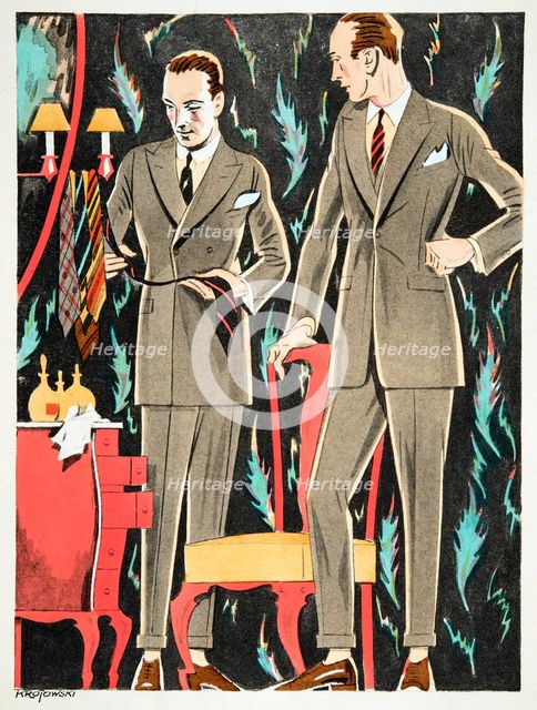 Der Arbiter, outfits by Fasskessel & Muntmann,  from Styl, pub. 1922 (pochoir Print)