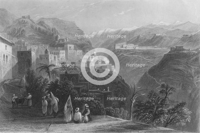 'Der-El-Kamar, and the Palaces of Beteddein', 1837. Artist: Thomas Abiel Prior.