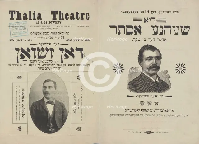 Der Idisher Don Zshuan, oder, liebe und rakhe: grosse velt drama fon 19ten yorhundert..., c1899. Creator: Thalia Theatre.