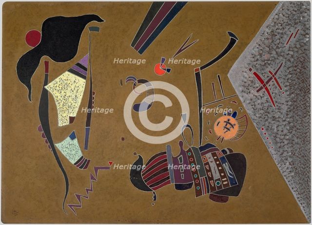 Der kleine rote Kreis (The small red circle), 1944. Creator: Kandinsky, Wassily Vasilyevich (1866-1944).