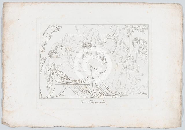 Der Kronenräuber (Claudio Murders His Brother, King Hamlet, By Pouring Poison into His Ear..., 1806. Creator: Johann Heinrich Lips.