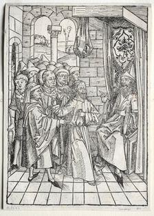 Der Schatzbehalter: Christ before Caiaphas (verso), 1491. Creator: Michael Wolgemut (German, 1434-1519)