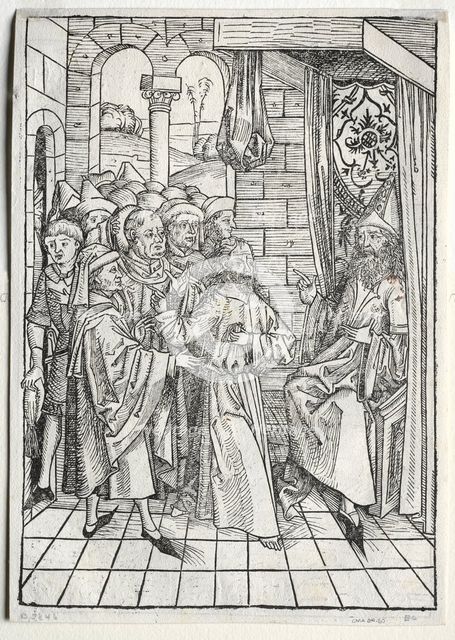 Der Schatzbehalter: Christ before Caiaphas (verso), 1491. Creator: Michael Wolgemut (German, 1434-1519).