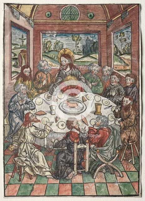 Der Schatzbehalter: The Last Supper, 1491. Creator: Michael Wolgemut (German, 1434-1519).
